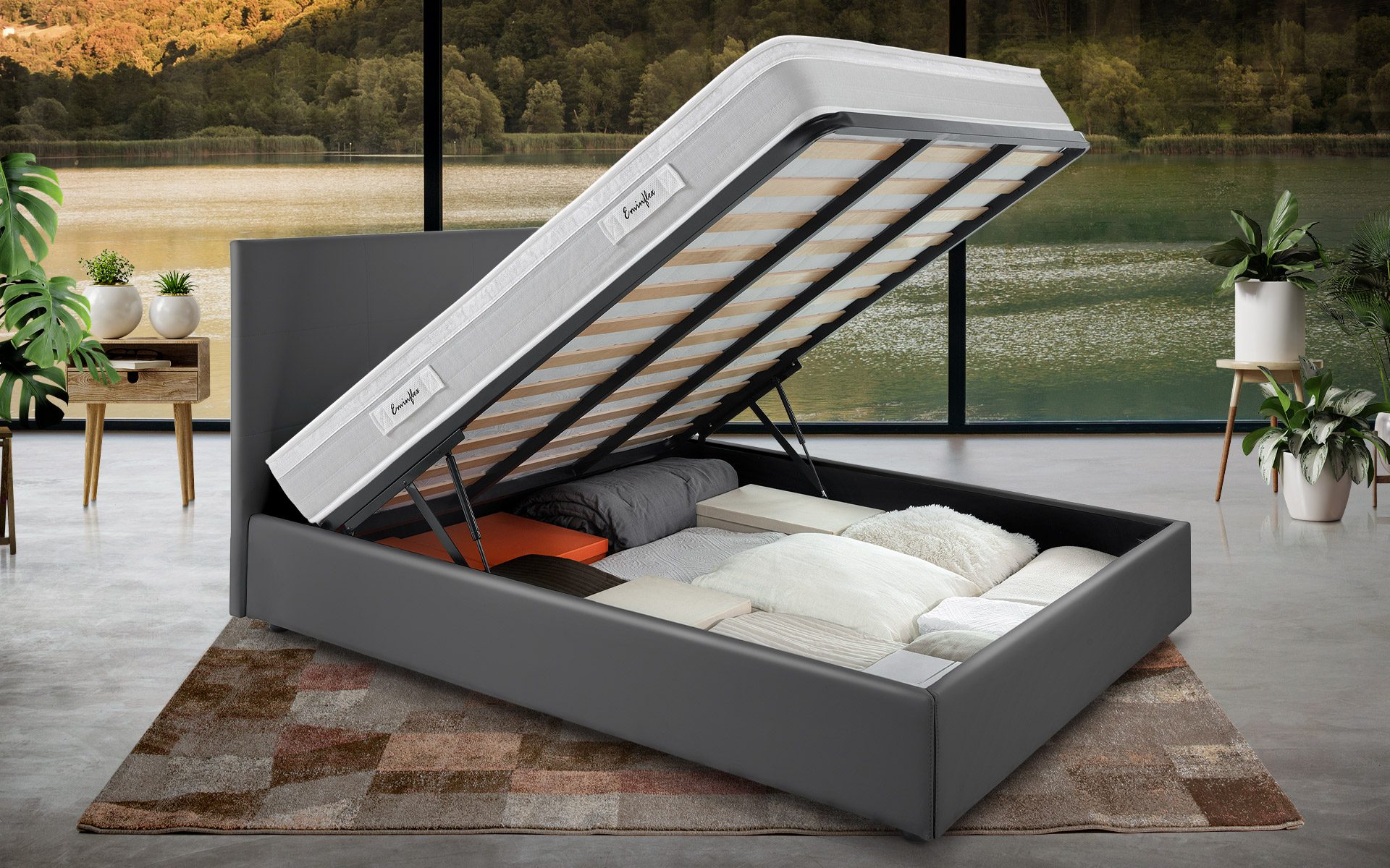 eminflex_materassi_experia_matrimoniale_letto_contenitore_anna_grigio_aperto